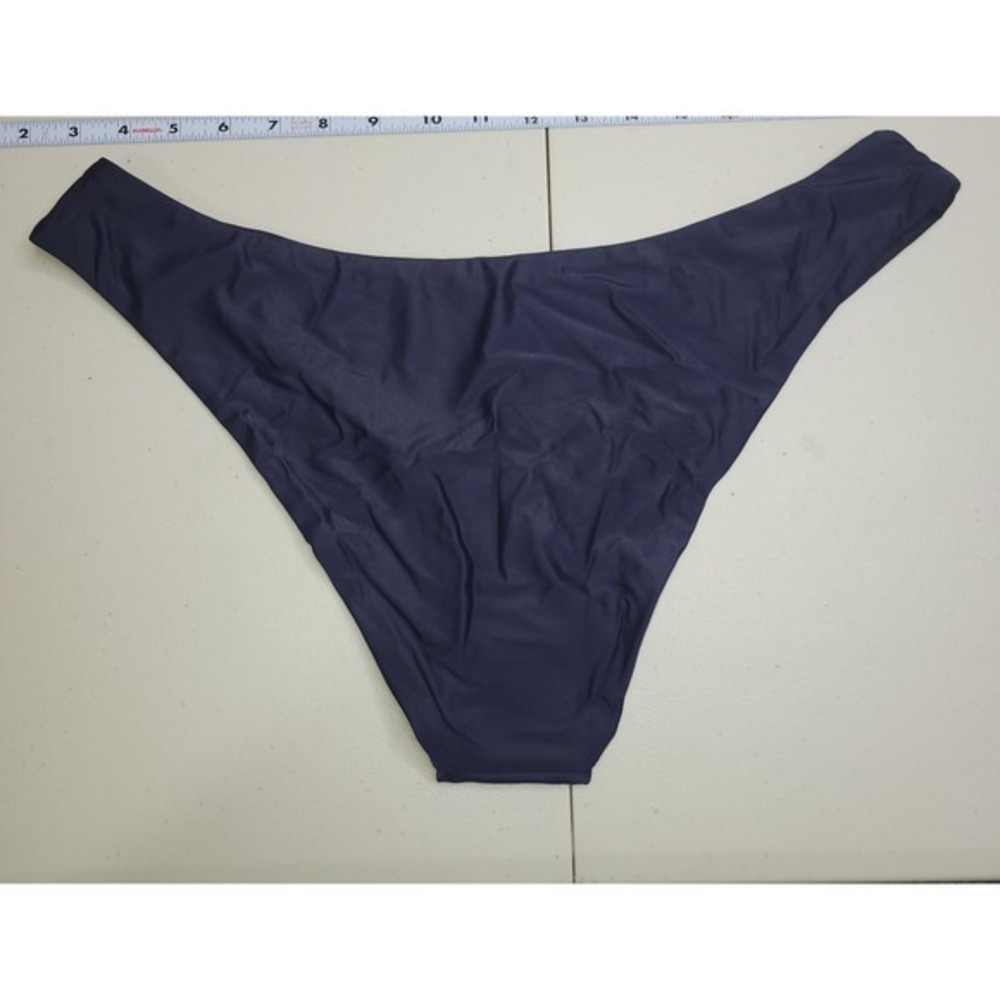 New J.Crew Curved-Waist Cheeky Bikini Bottom Womens L Blue Swim NWT BC125 - Picture 2 of 5